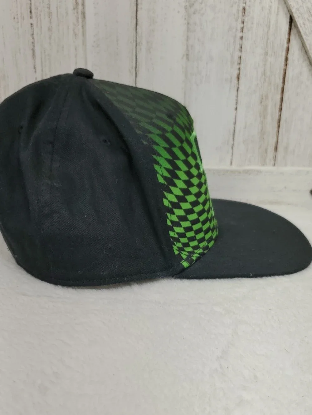 Minecraft Green & Black Creeper Snapback Baseball Hat Embroidered Youth OSFM